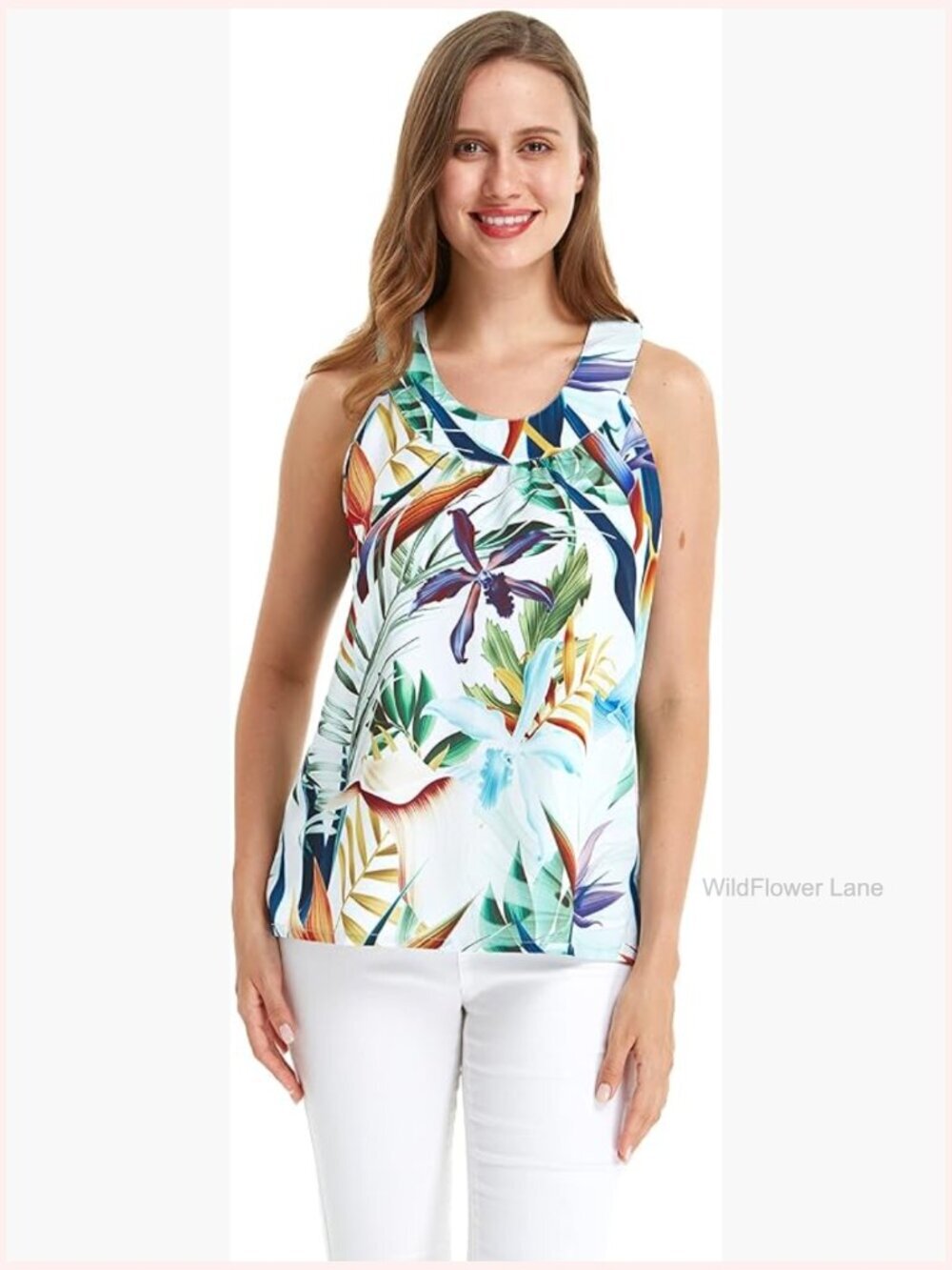 Hawaiian Tank Top, Rayon, Button Down, Sleeveless